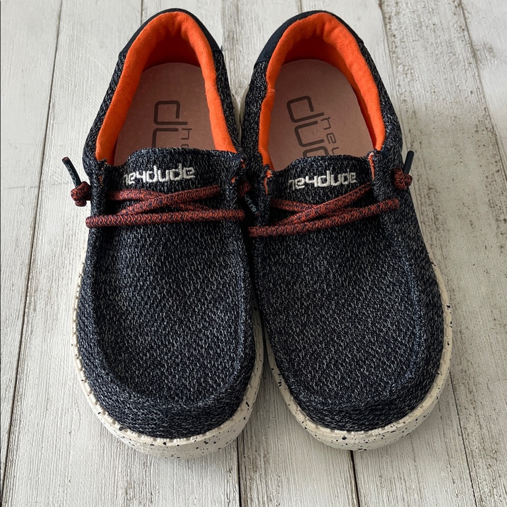 Hey Dude Kids Moccasins - Navy and Orange